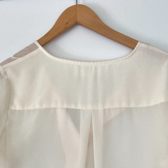 BCBGeneration Ivory Placket Henley Long Sleeve Blouse Top - Picture 5 of 10
